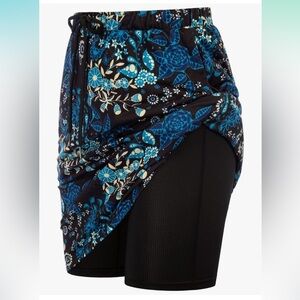 Floral Women's Stretchy Knee Length Skirts Athletic Skort with Shorts Pockets